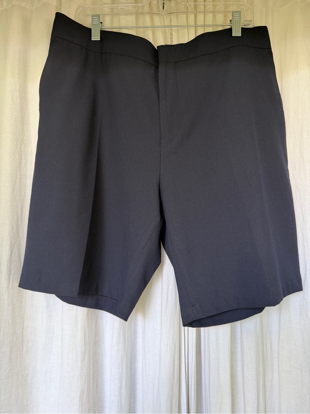 Le31 Men's Navy Flat-Front Shorts - Classic Tailored Style w/back Elastic Waist